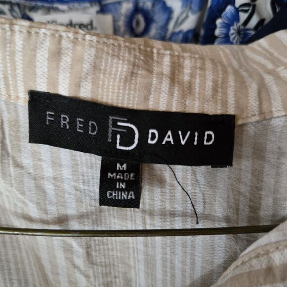 Fred & David Women's Size Medium Striped Tie Waist Button Up Shirt Dress NWT - Picture 8 of 10
